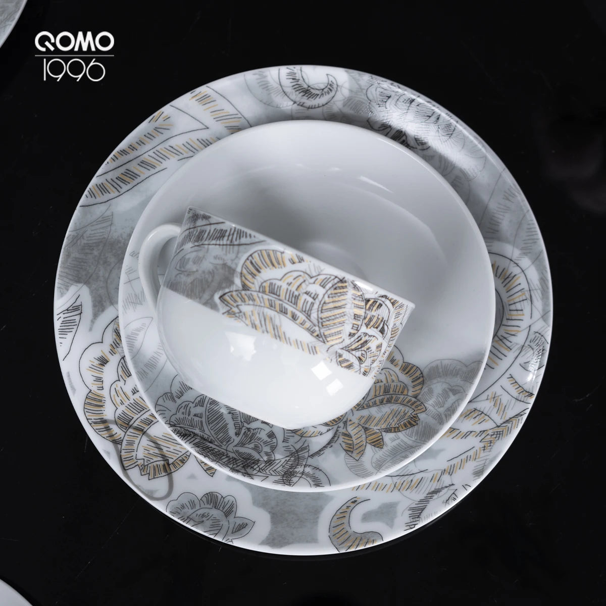 14/28 Pcs Painted Ceramic Tableware Set