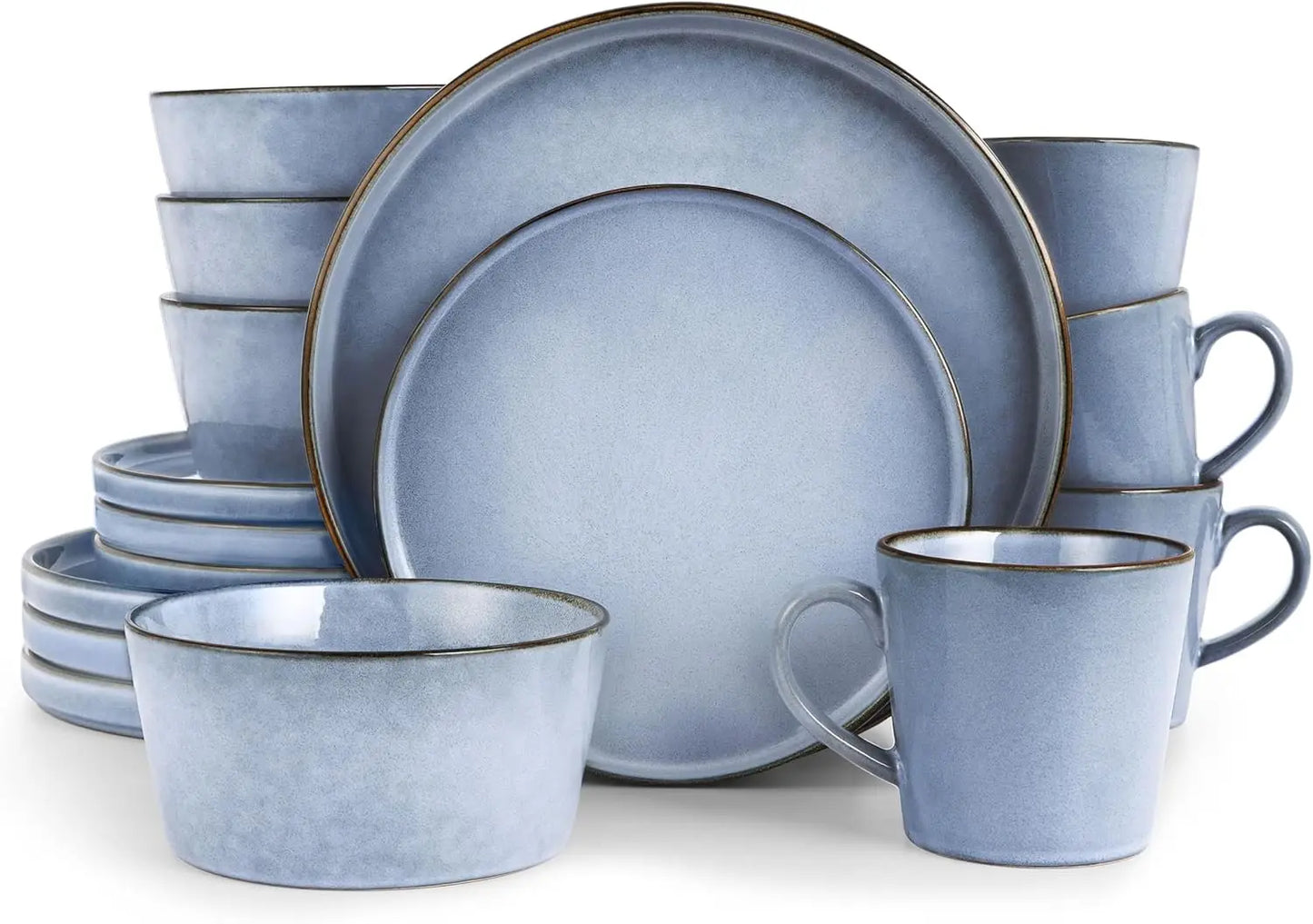Stoneware Dinnerware Set Plates/Bowls for 4