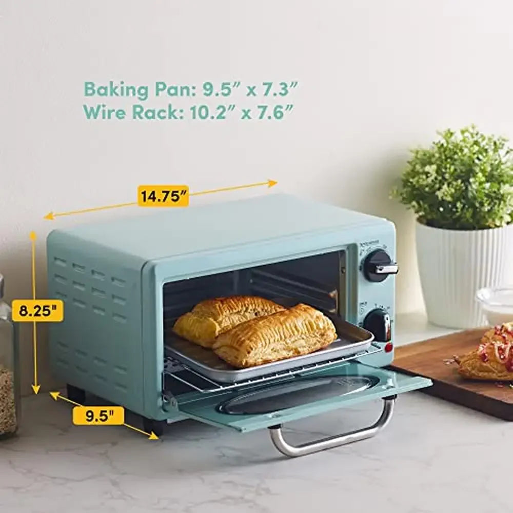 Retro Countertop Toaster Oven Mint Accents