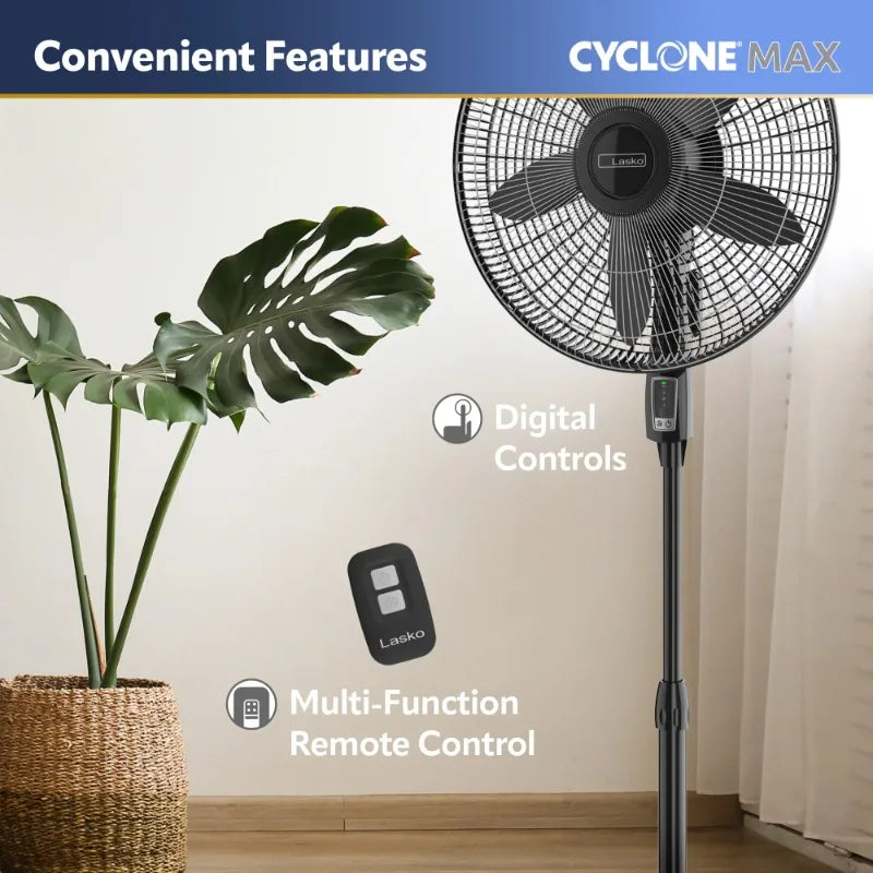 Cyclone Max 18" 4-Speed Remote Controlled Pedestal Fan