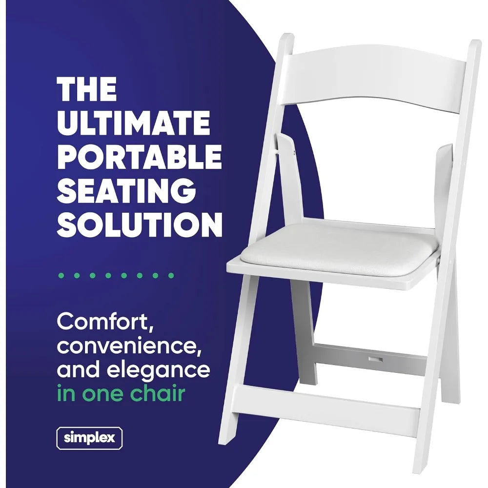 Comfortable Stackable Folding Chairs with Padded Seats for 4