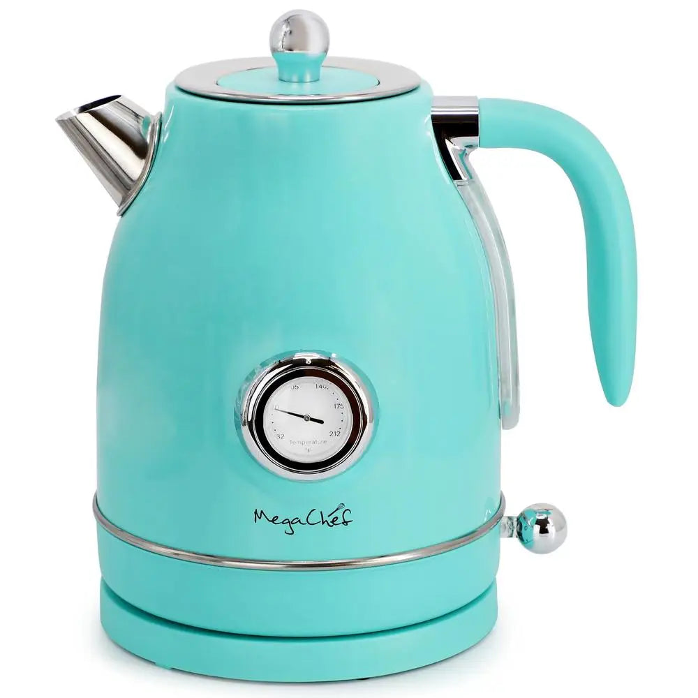 Retro-Style Electric Tea Kettle/2-Slice Toaster in Turquoise