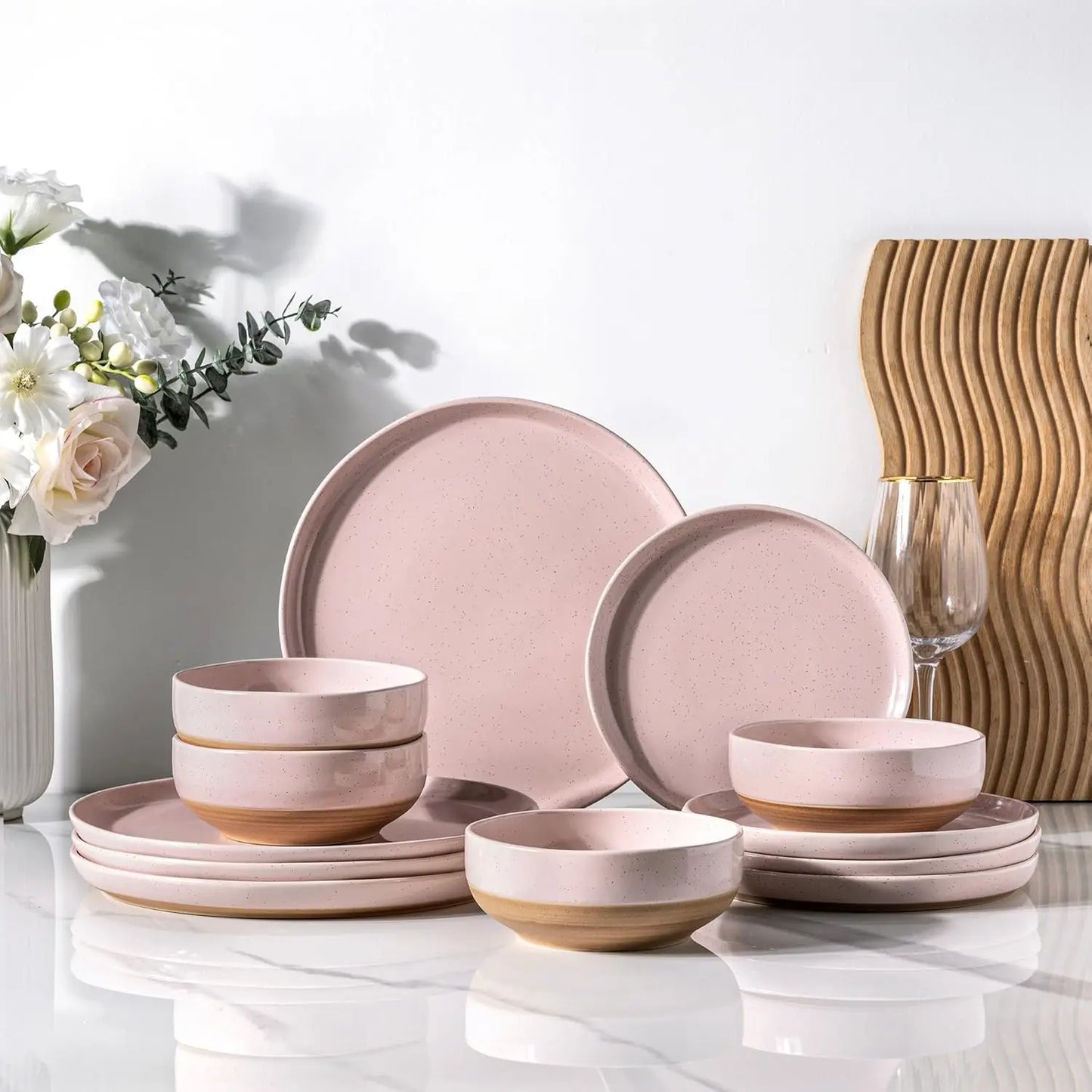 Ceramic Hand-painted Scratch Resistant Dinnerware Sets for 4