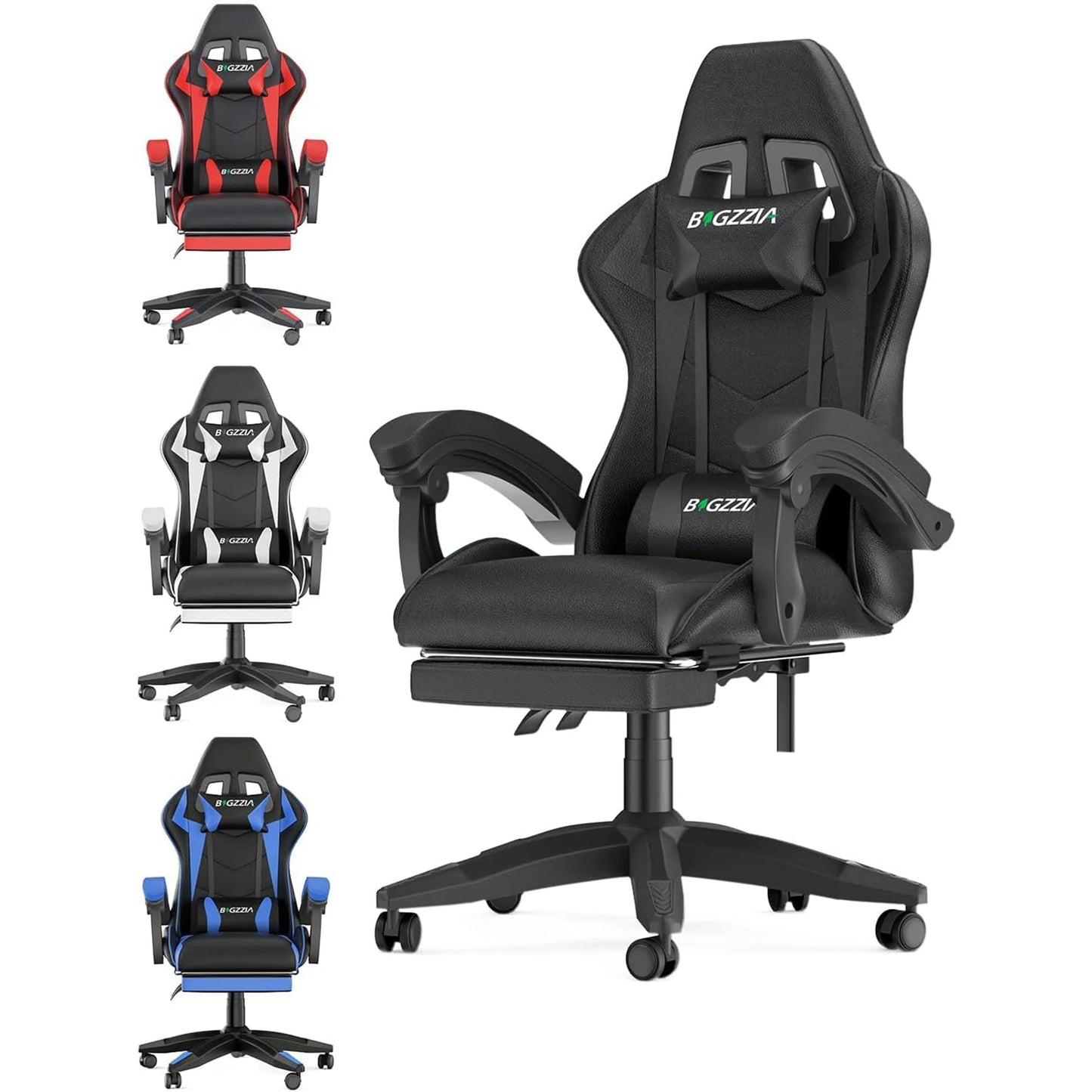 Gamer Chairs Ergonomic with Lumbar Cushion/Headrest
