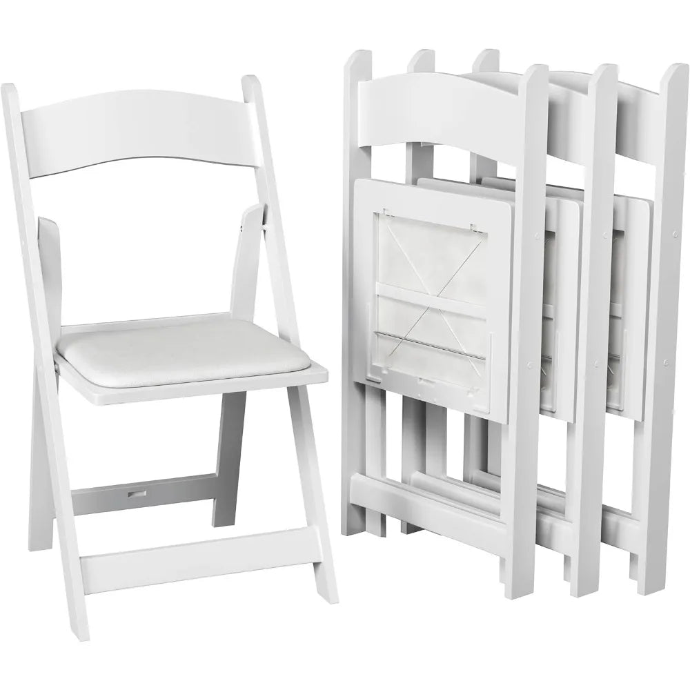 Comfortable Stackable Folding Chairs with Padded Seats for 4