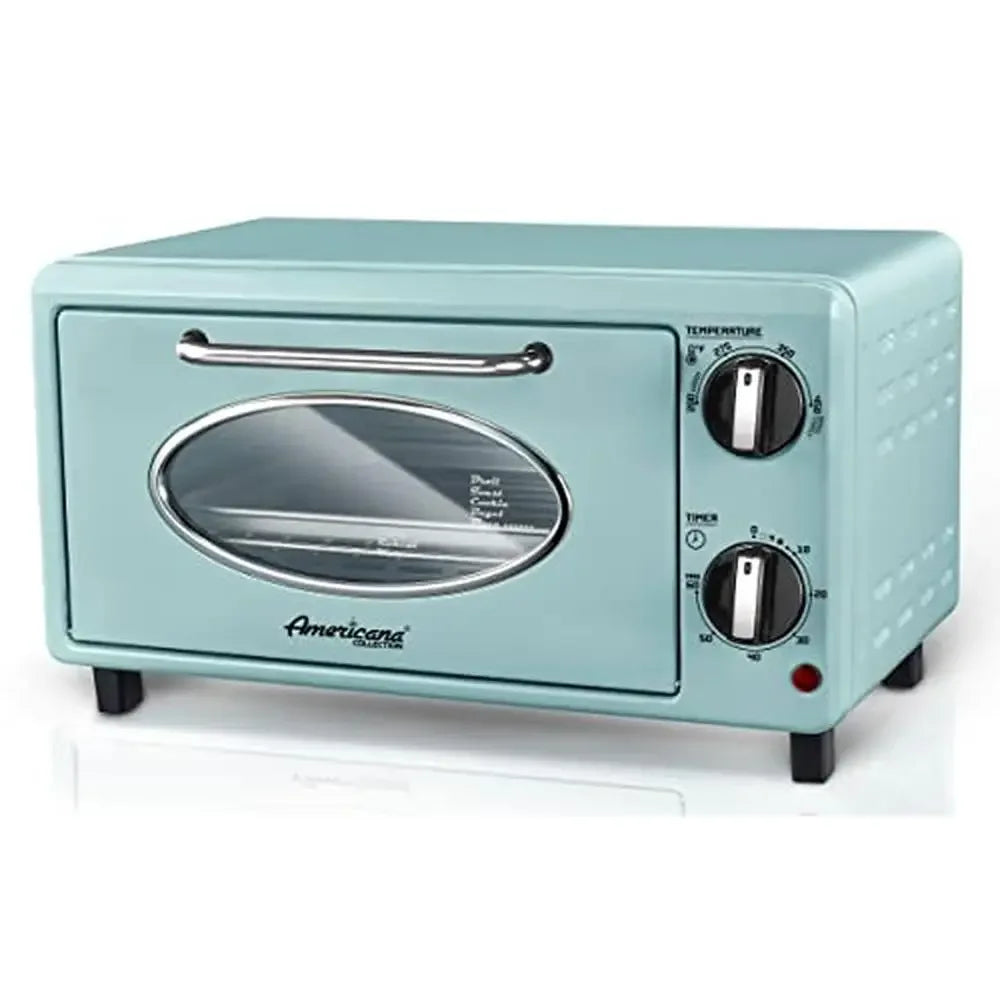 Retro Countertop Toaster Oven Mint Accents