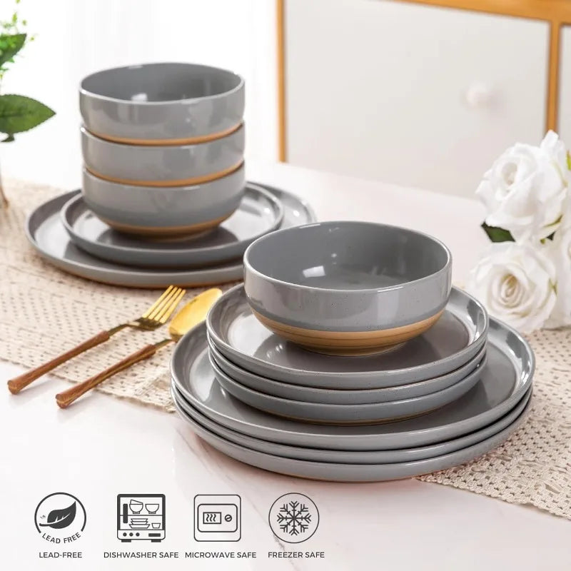 Ceramic Hand-painted Scratch Resistant Dinnerware Sets for 4