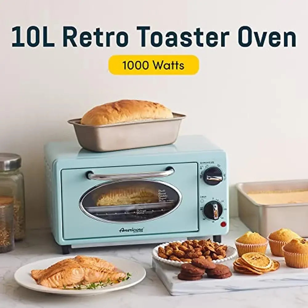 Retro Countertop Toaster Oven Mint Accents