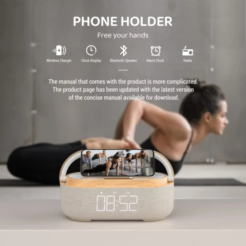 Bluetooth Speaker w/Digital Alarm Clock Radio For Bedroom
