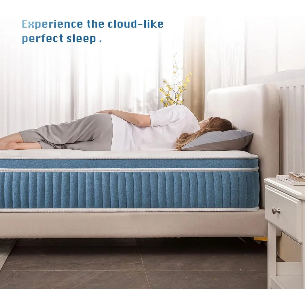 Hybrid Queen Mattress 14-Inch w/Box/Gel Memory Foam