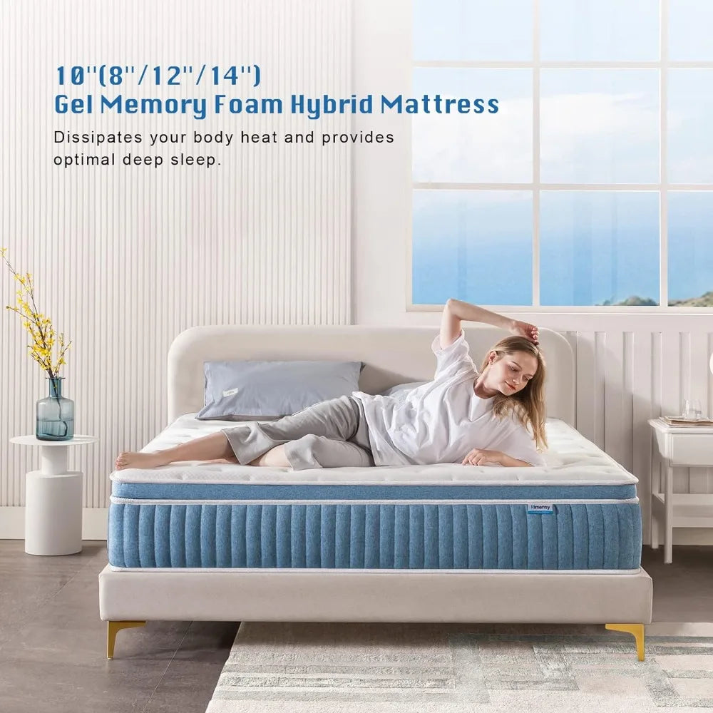 Hybrid Queen Mattress 14-Inch w/Box/Gel Memory Foam