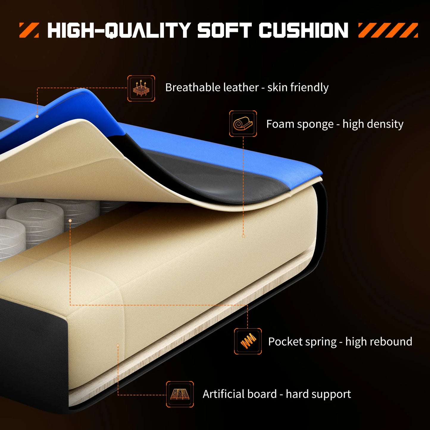 Ergonomic Racing Gaming PU Leather Chair for Office