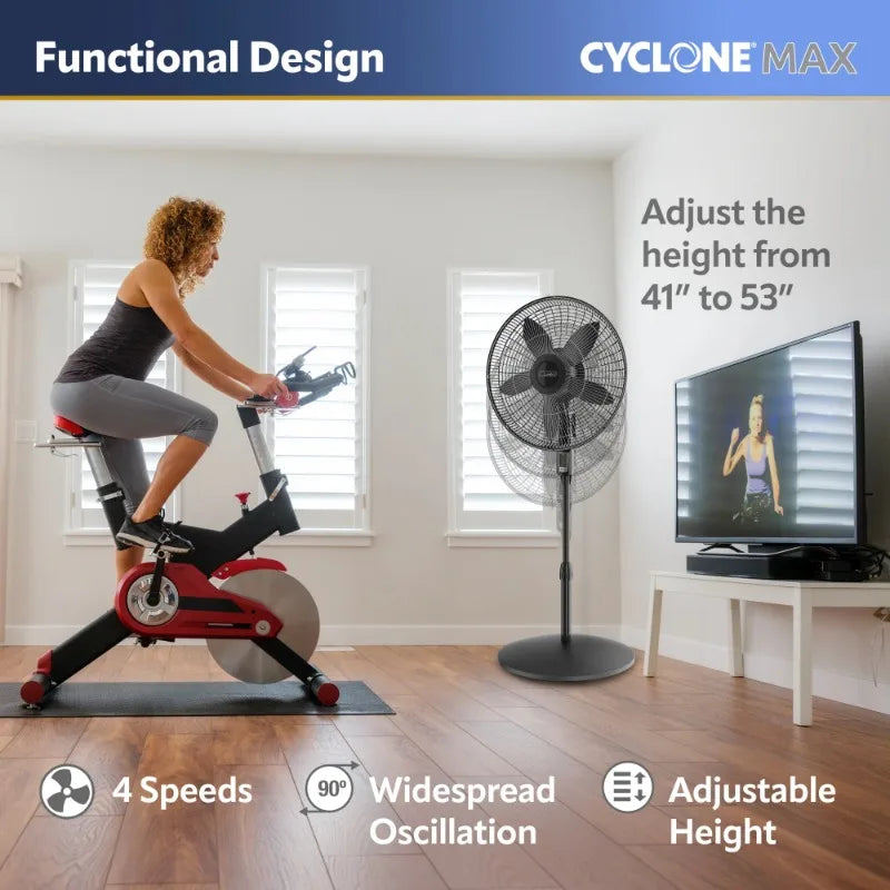 Cyclone Max 18" 4-Speed Remote Controlled Pedestal Fan