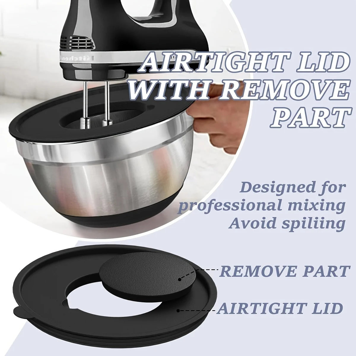 8pcs Mixing Bowls with Airtight Lids Stainless Steel Mixing Bowl Set