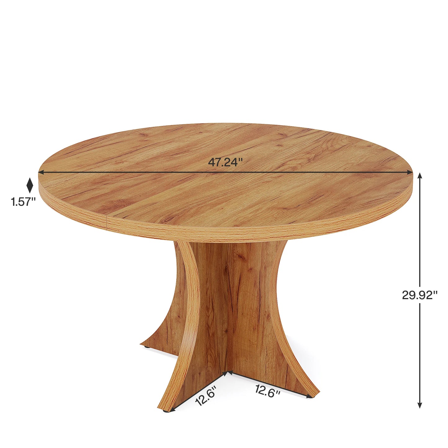 Farmhouse Kitchen/Wood Dining Table w/Pedestal Base