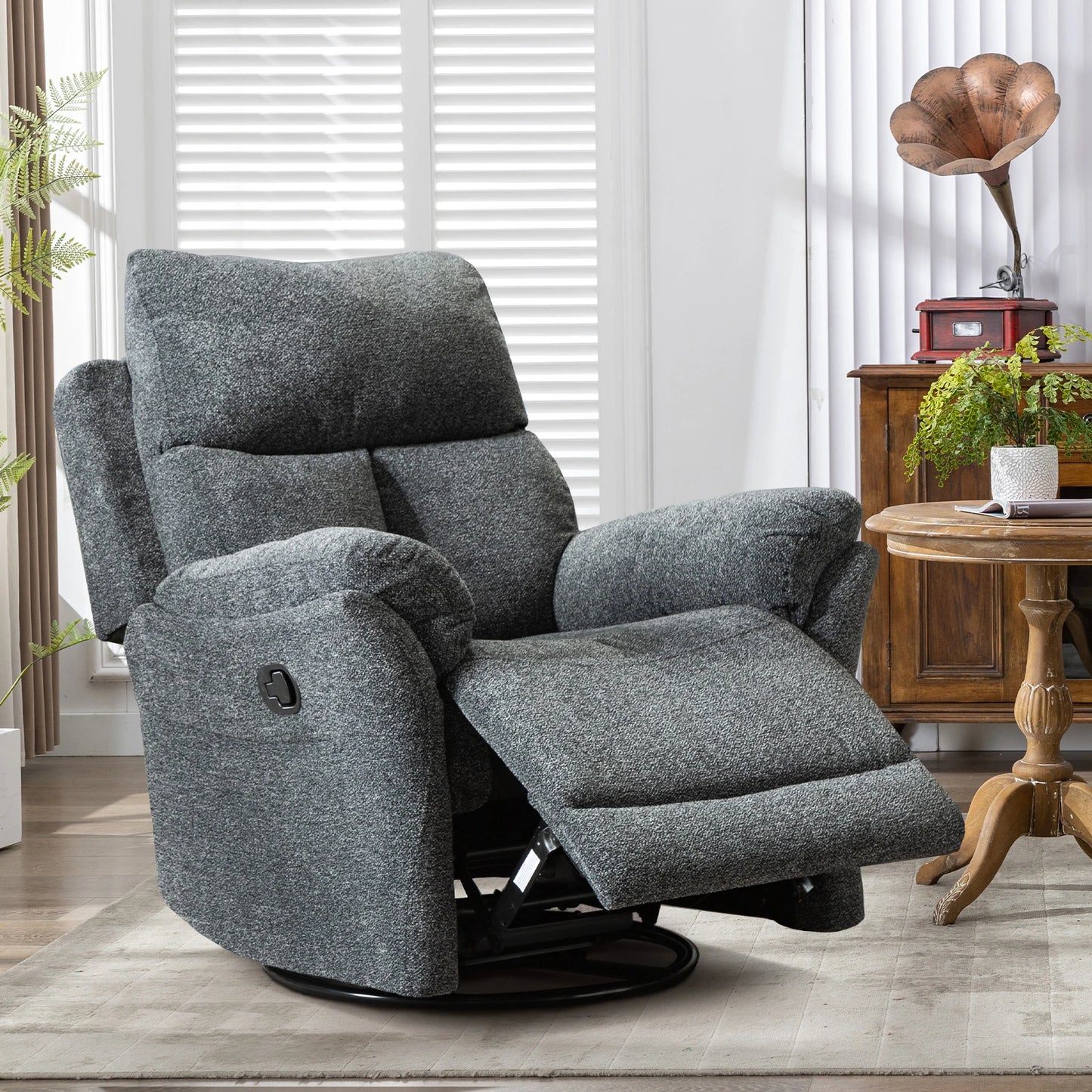 Overstuffed Breathable Reclining Chair Manual Sofa