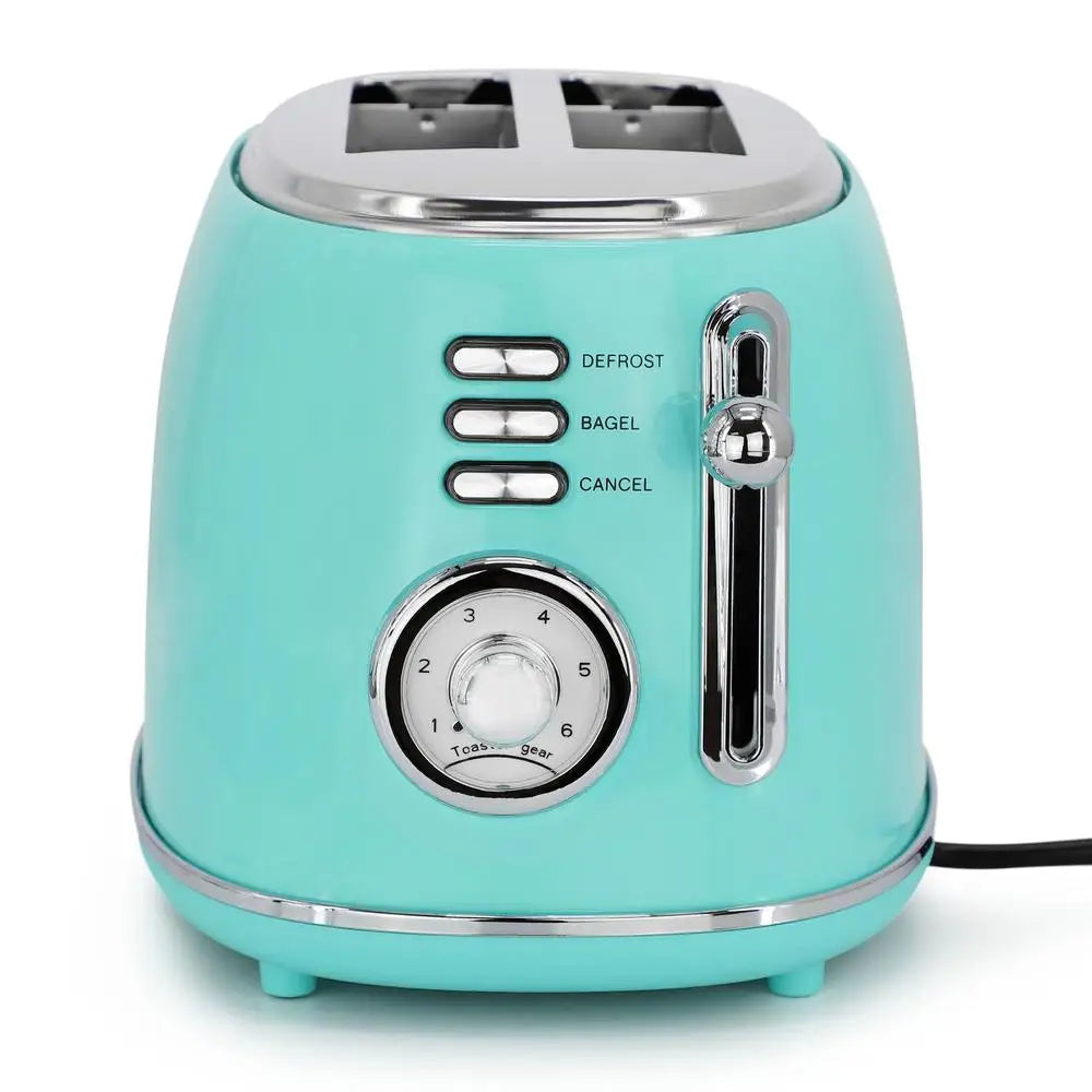 Retro-Style Electric Tea Kettle/2-Slice Toaster in Turquoise