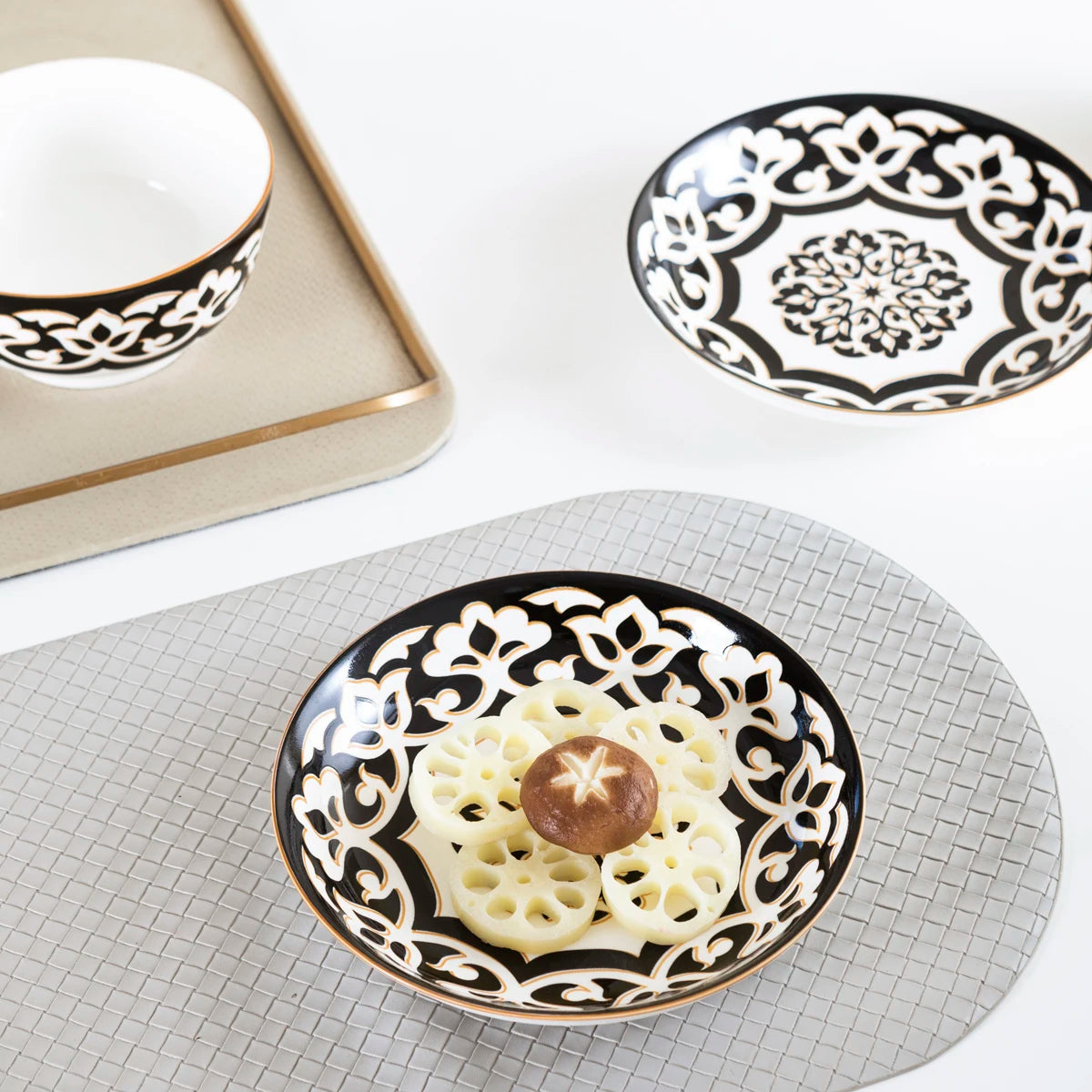 Dinnerware w/Handmade Reactive Glaze Dishes Set