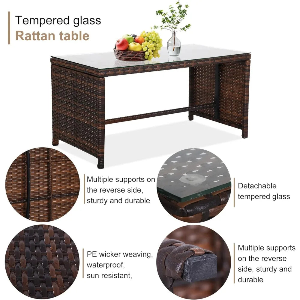 4-Piece Outdoor Wicker Furniture Set