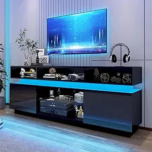 Modern Tall Entertainment Center w/Storage