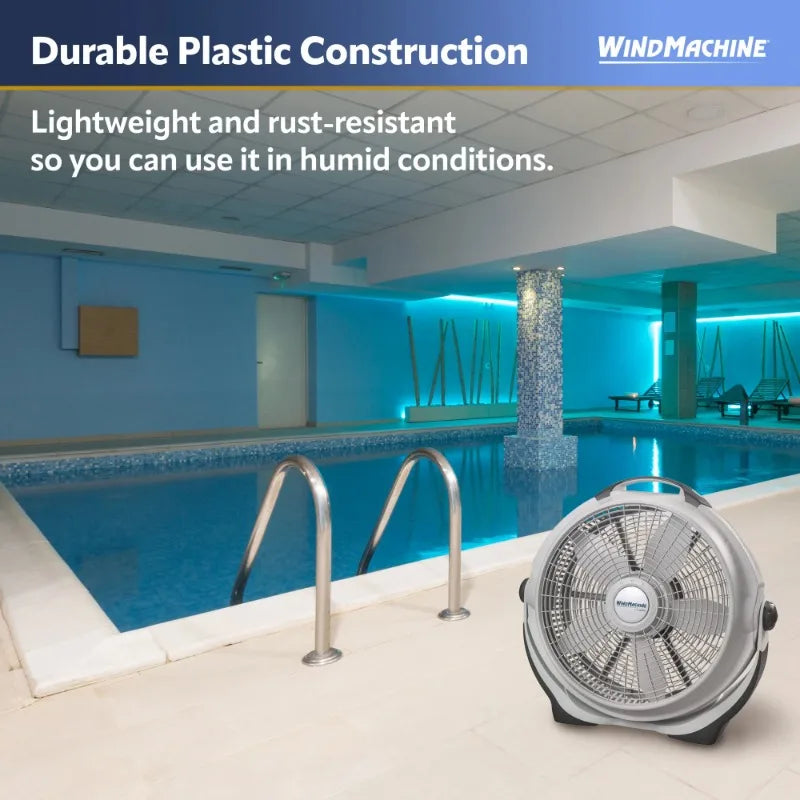 Wind Machine 20" Pivoting Floor Fan with 3 Speeds