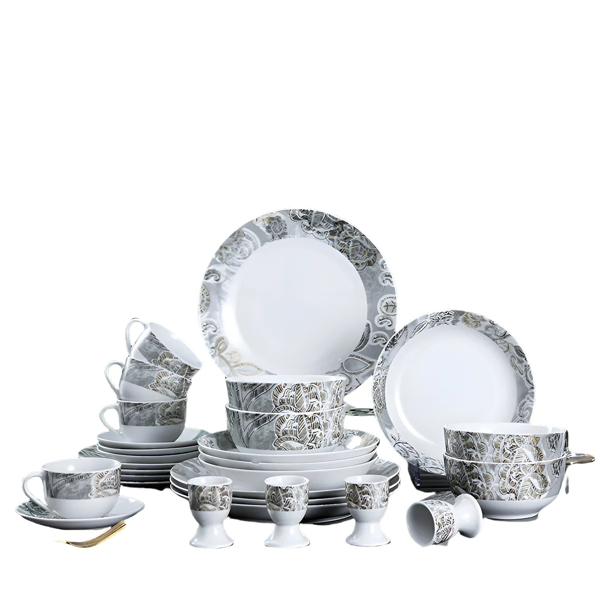 14/28 Pcs Painted Ceramic Tableware Set