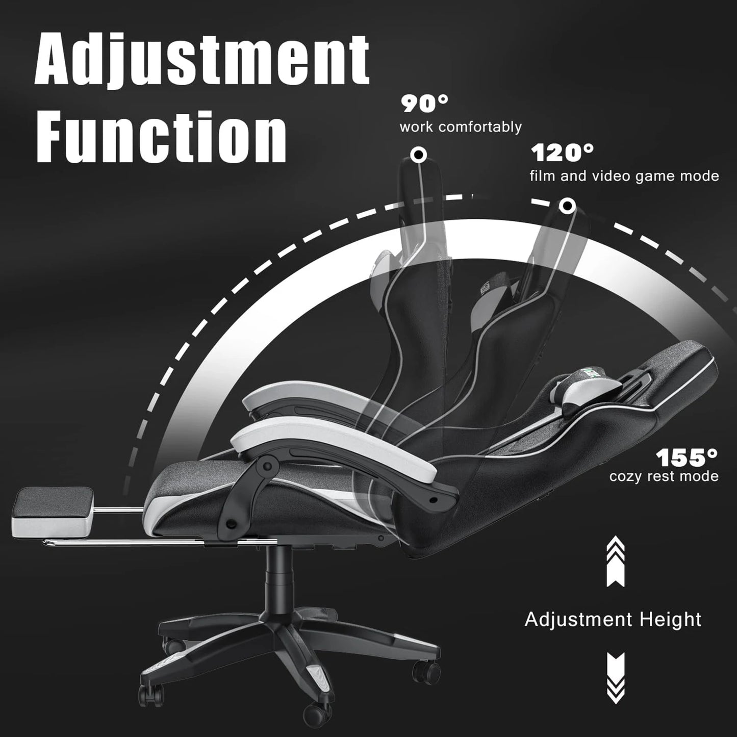 Gamer Chairs Ergonomic with Lumbar Cushion/Headrest