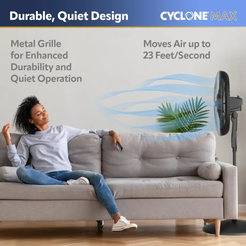 Cyclone Max 18" 4-Speed Remote Controlled Pedestal Fan