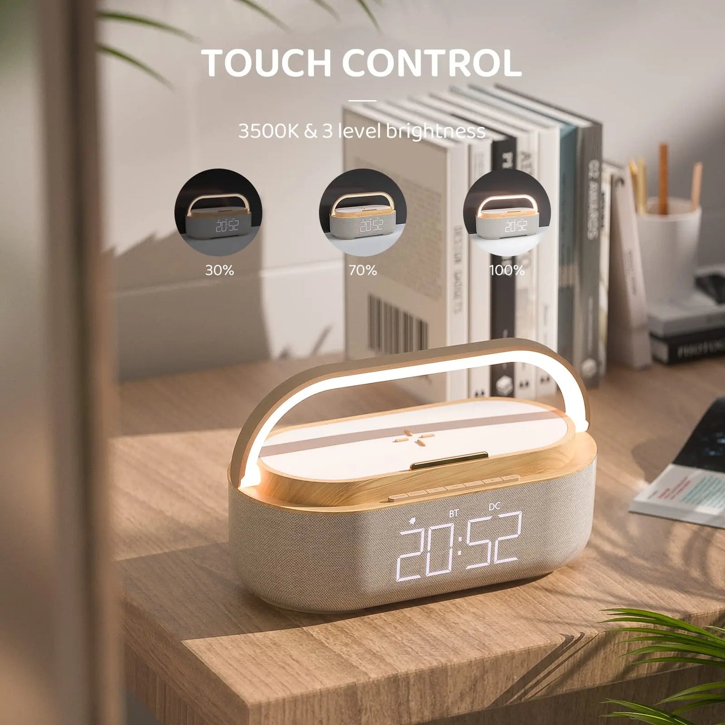 Bluetooth Speaker w/Digital Alarm Clock Radio For Bedroom