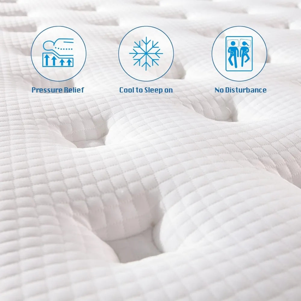 Hybrid Queen Mattress 14-Inch w/Box/Gel Memory Foam