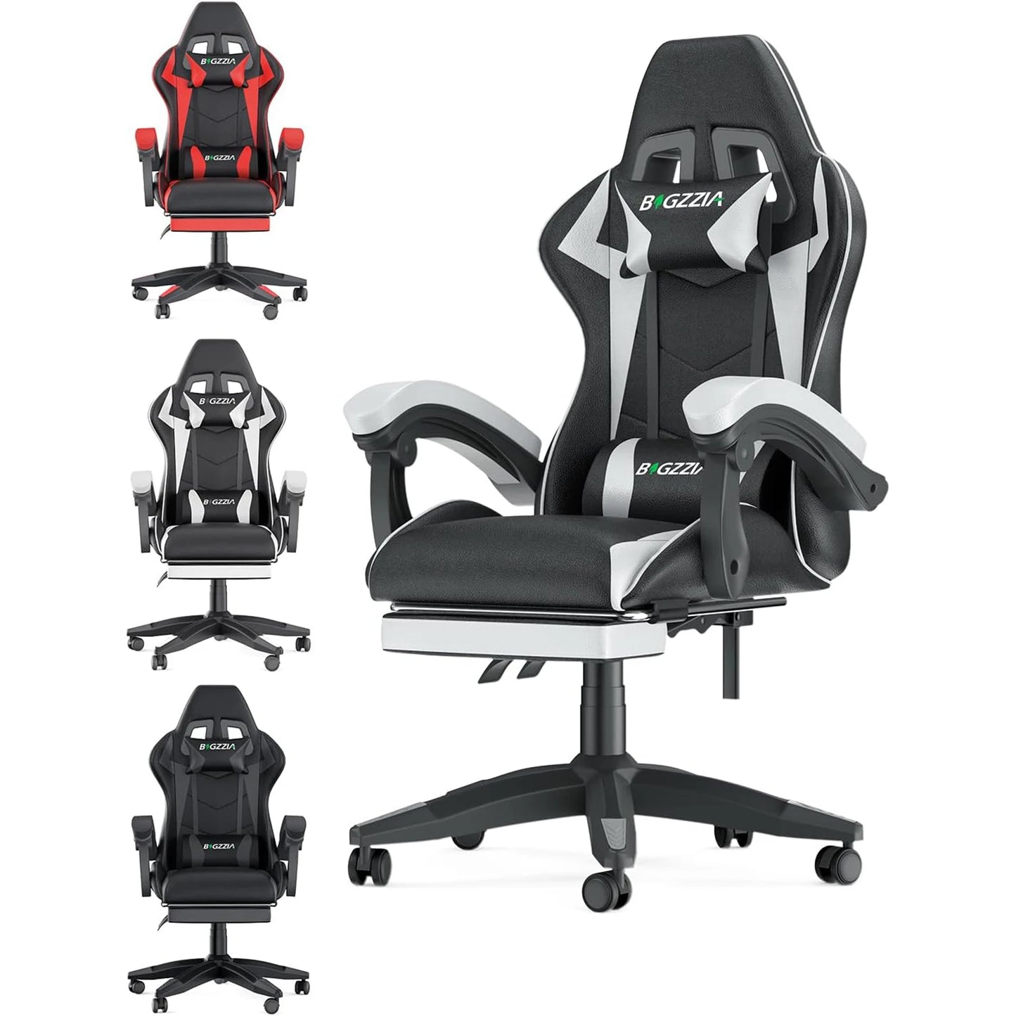 Gamer Chairs Ergonomic with Lumbar Cushion/Headrest