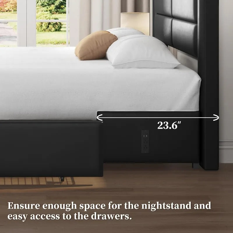Queen Size Bed Frame/Headboard/Storage Drawers