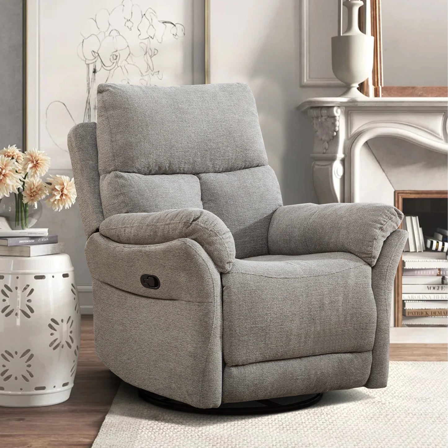 Overstuffed Breathable Reclining Chair Manual Sofa