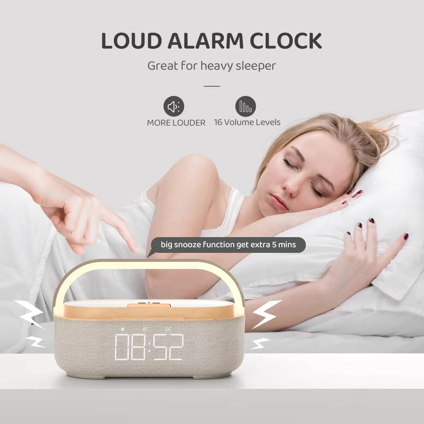 Bluetooth Speaker w/Digital Alarm Clock Radio For Bedroom