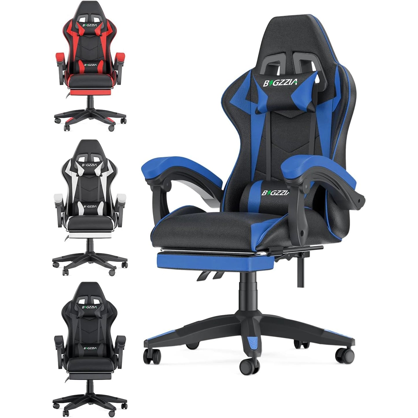 Gamer Chairs Ergonomic with Lumbar Cushion/Headrest