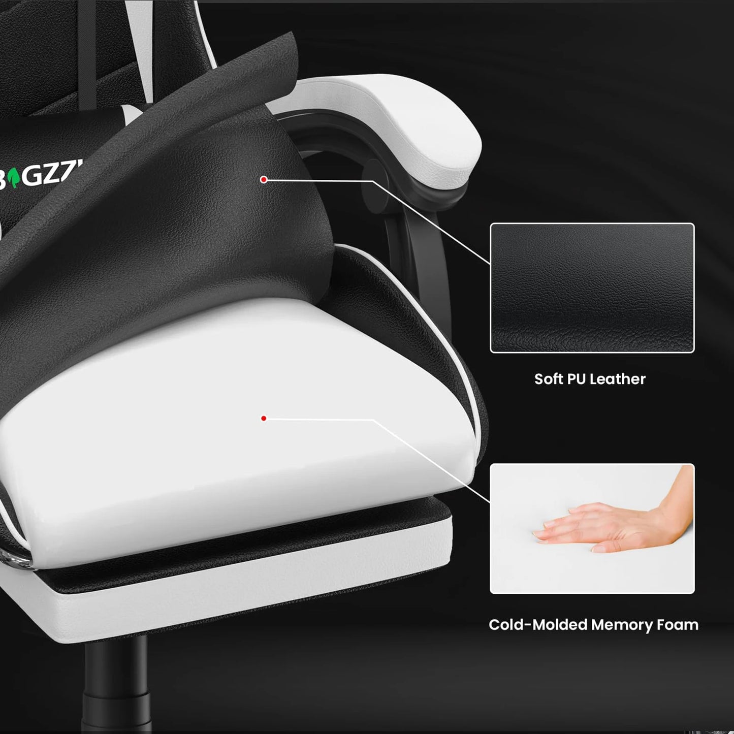 Gamer Chairs Ergonomic with Lumbar Cushion/Headrest