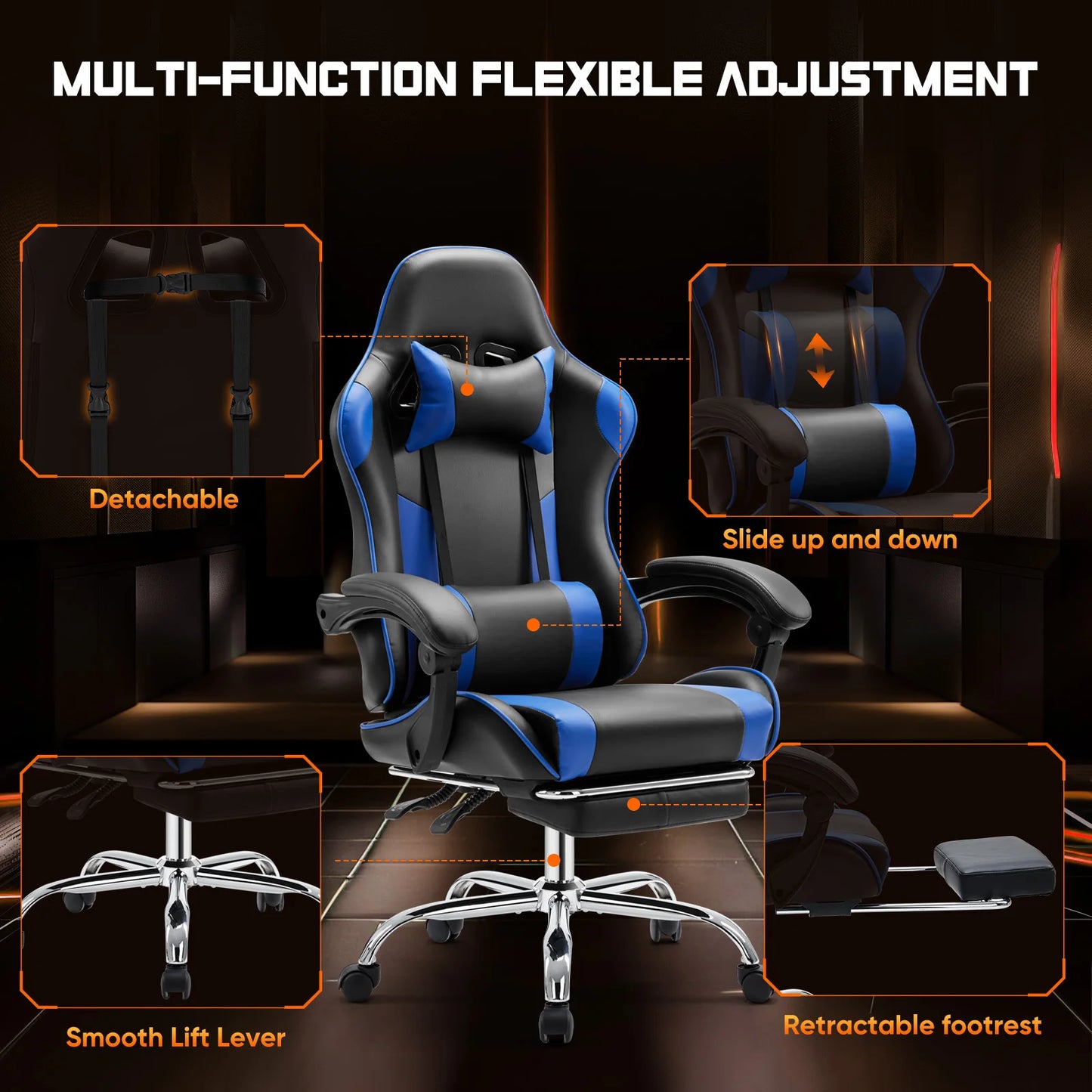 Ergonomic Racing Gaming PU Leather Chair for Office