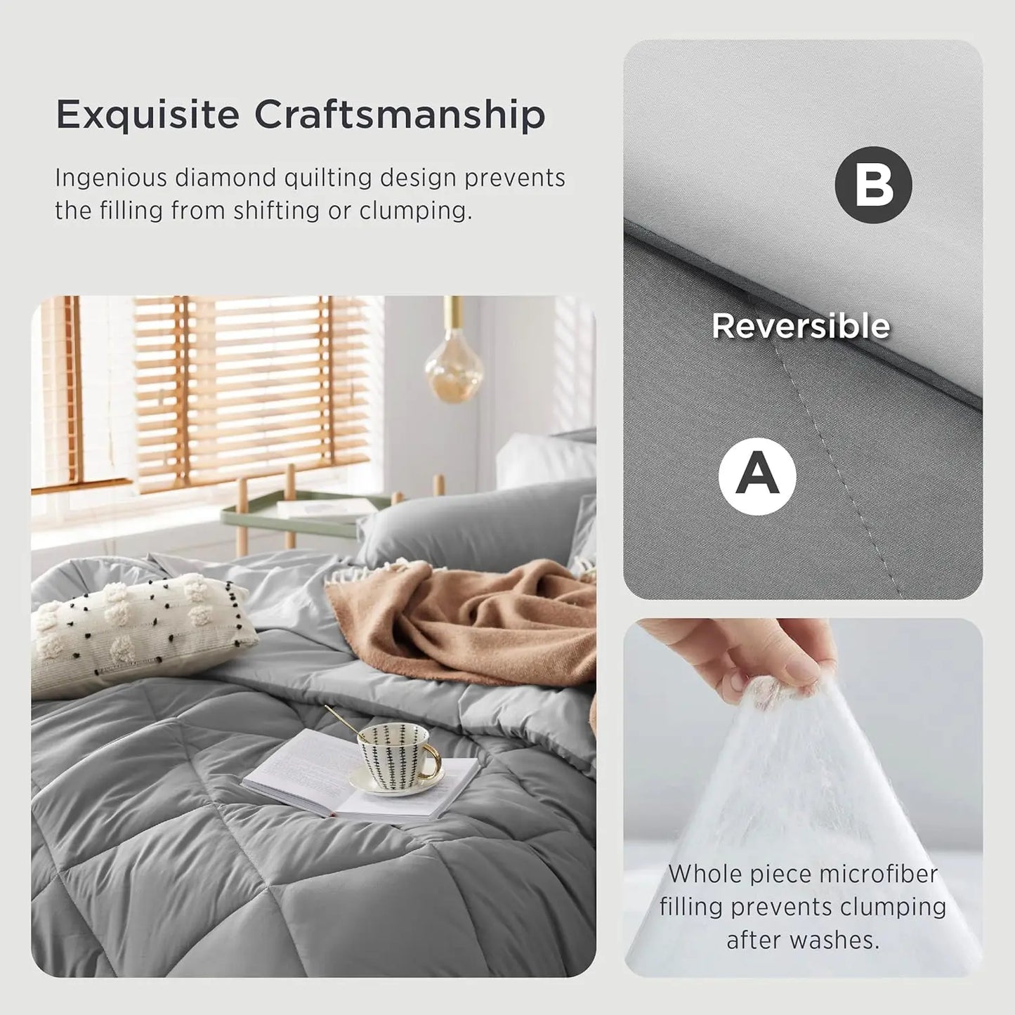 Reversible Queen Bed Comforters w/Sheets/Pillowcases