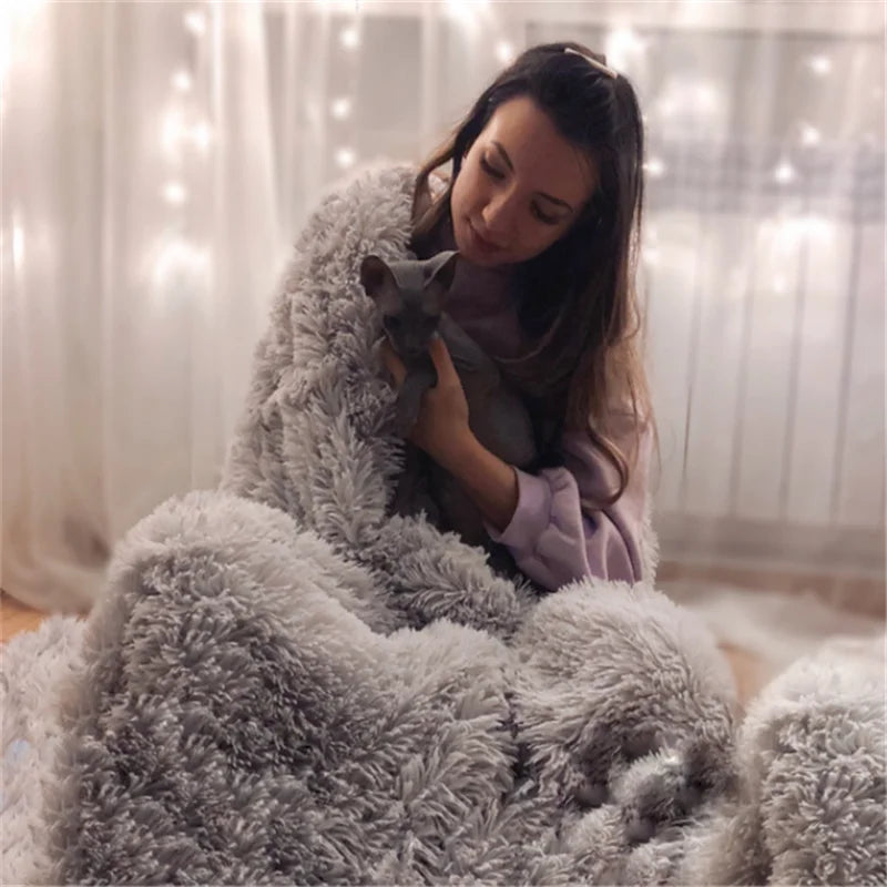 Shaggy Throw Blanket Super Soft Plush for Bed/Couch/Sofa