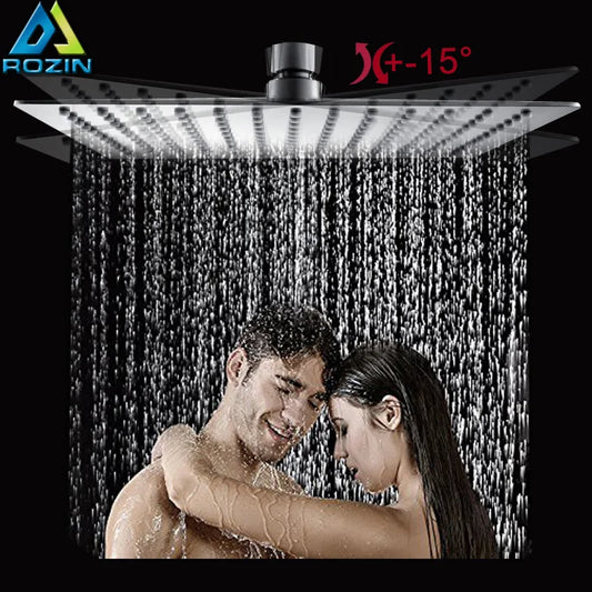 Stainless Steel Ultrathin Shower Head 16" Rainfall Accessory