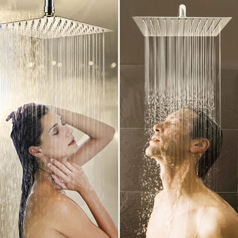 Stainless Steel Ultrathin Shower Head 16" Rainfall Accessory