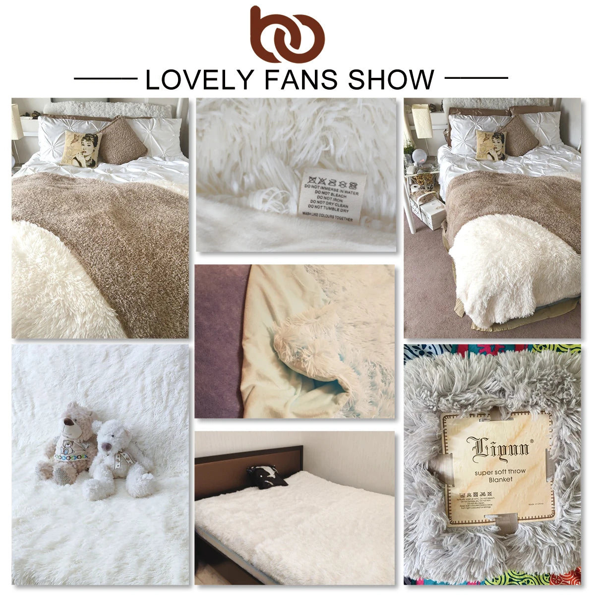 Shaggy Throw Blanket Super Soft Plush for Bed/Couch/Sofa