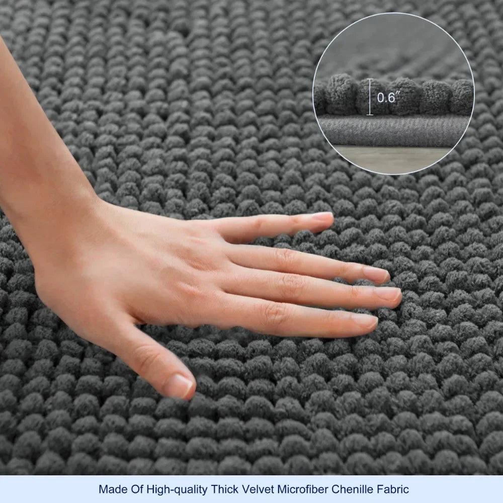 Chenille Bathroom Rugs Soft/Non-Slip Absorbing Shower Mats