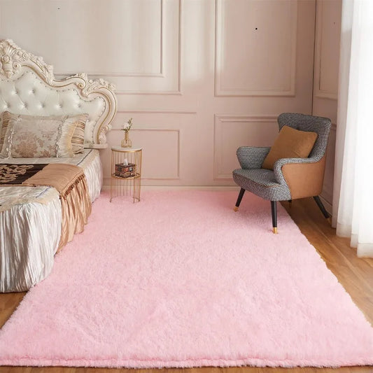 Fluffy Rectangle Rug for Nursery Room