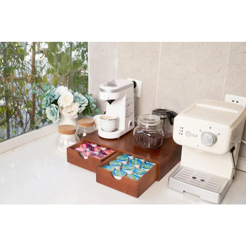 Wooden K Cup Organizer Storage Box Tea/Coffee Pod