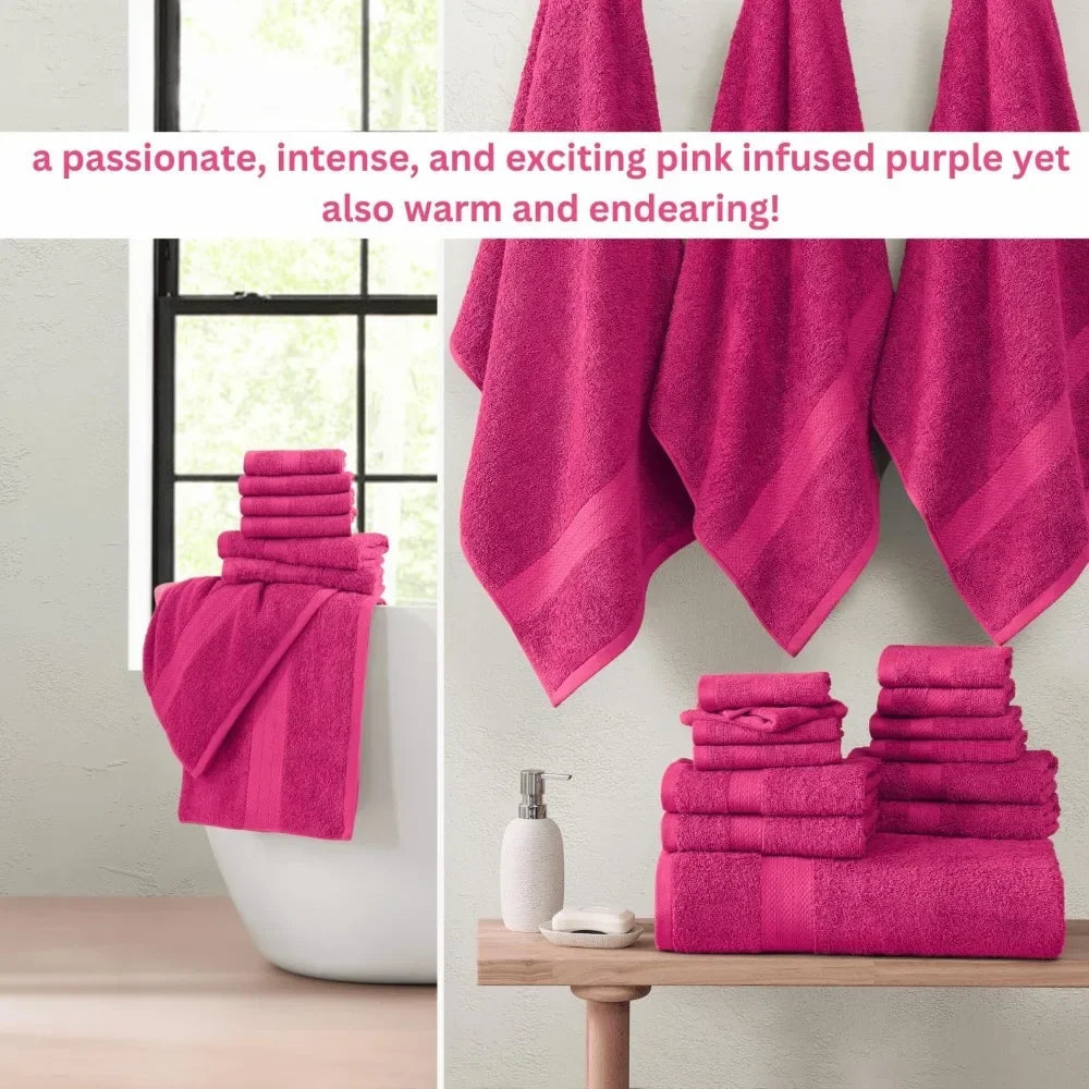 Cotton Bath Towel Sets 24 piece Sets