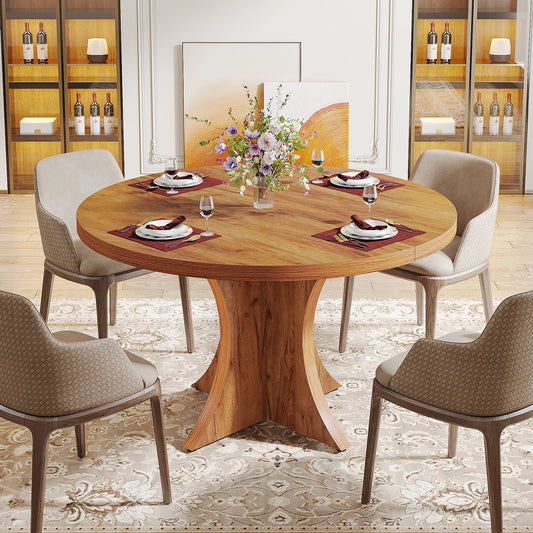 Farmhouse Kitchen/Wood Dining Table w/Pedestal Base