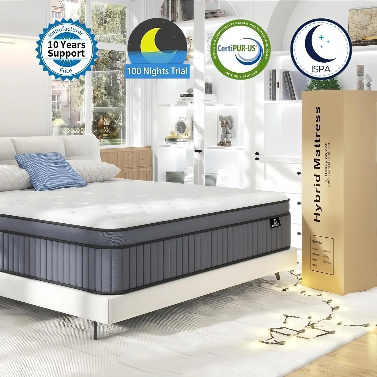 Firm Hybrid Memory Foam King Mattress w/Box