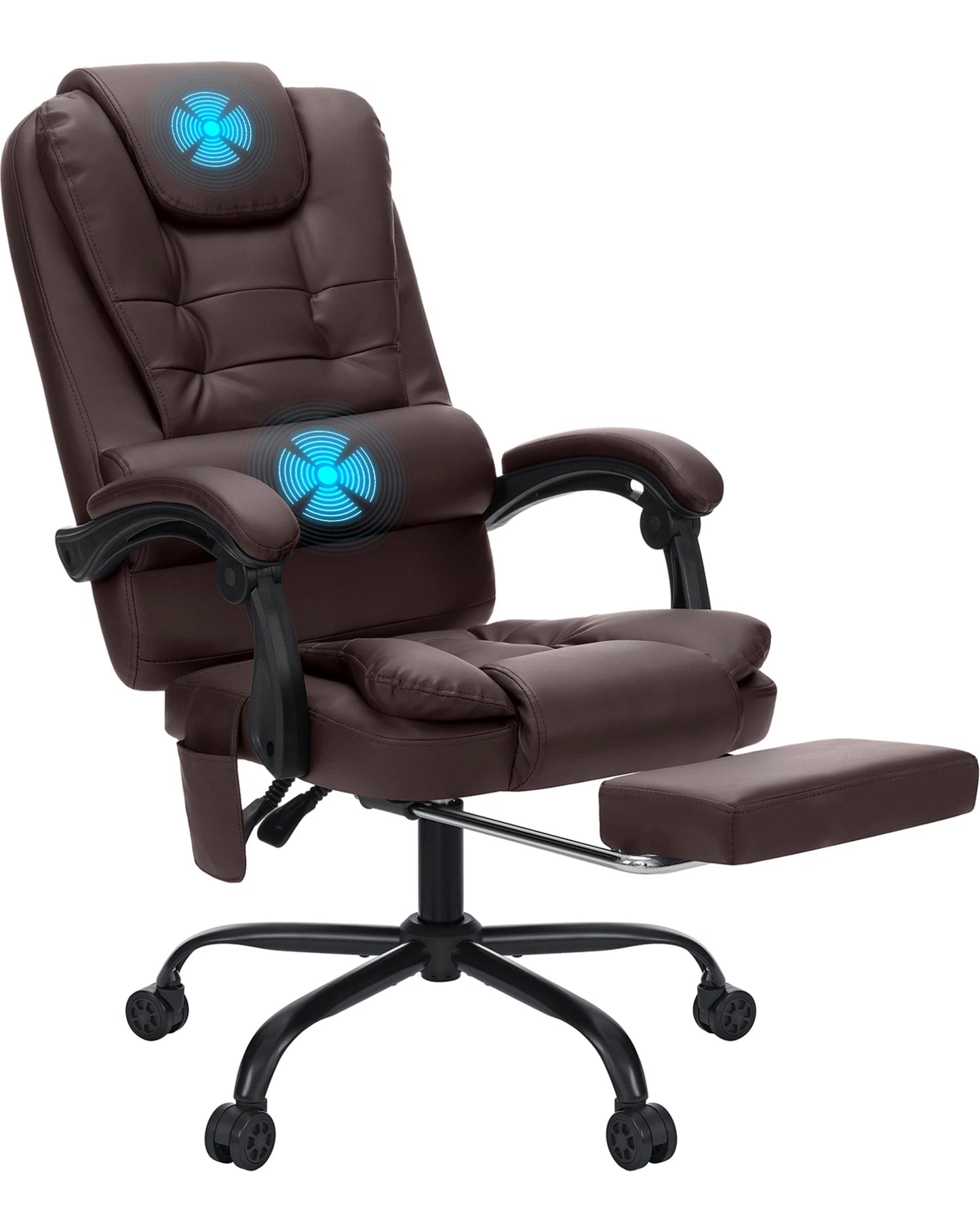 Executive Leather Massage Office Chair Massage w/Footrest