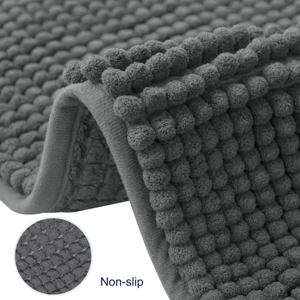 Chenille Bathroom Rugs Soft/Non-Slip Absorbing Shower Mats